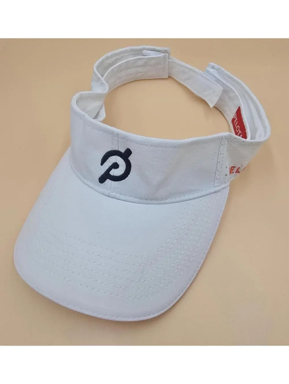 Peloton Performance Visor Hat White Orange Logo Athletic Running Tennis Golf